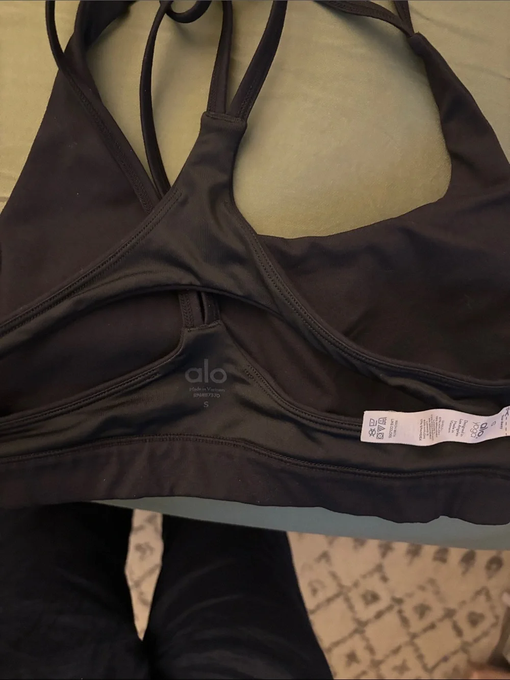 ALO Yoga Black Strappy Low-Impact Sports Bra